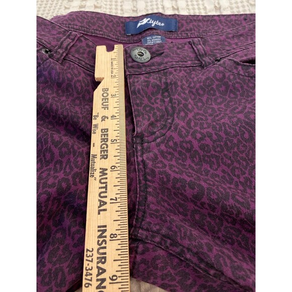 Styte Dark Purple Cheetah Pants Junior Size 13 Have Stretch Stylish Unique - Picture 8 of 10